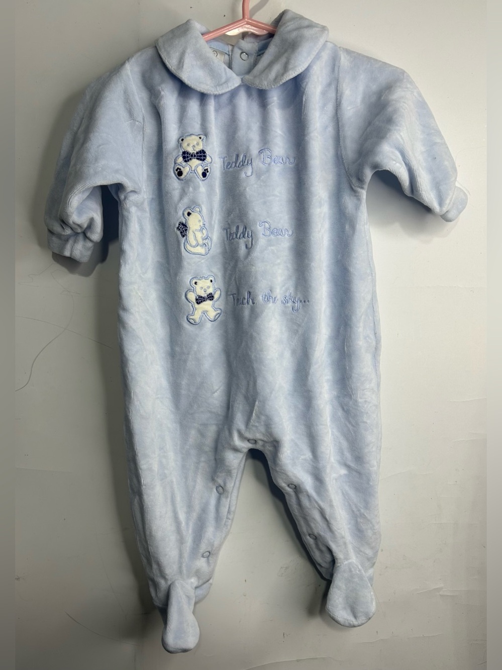 Vintage Koala Baby Blue Plush Footie Jumpsuit Baby Boy 3-6 Months (13-17 lbs.)